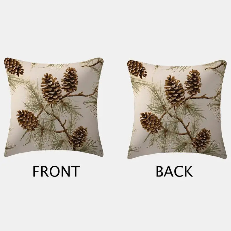 Pine Cone Throw Pillow Covers - Modern Sofa Decor Polyester, Washable
