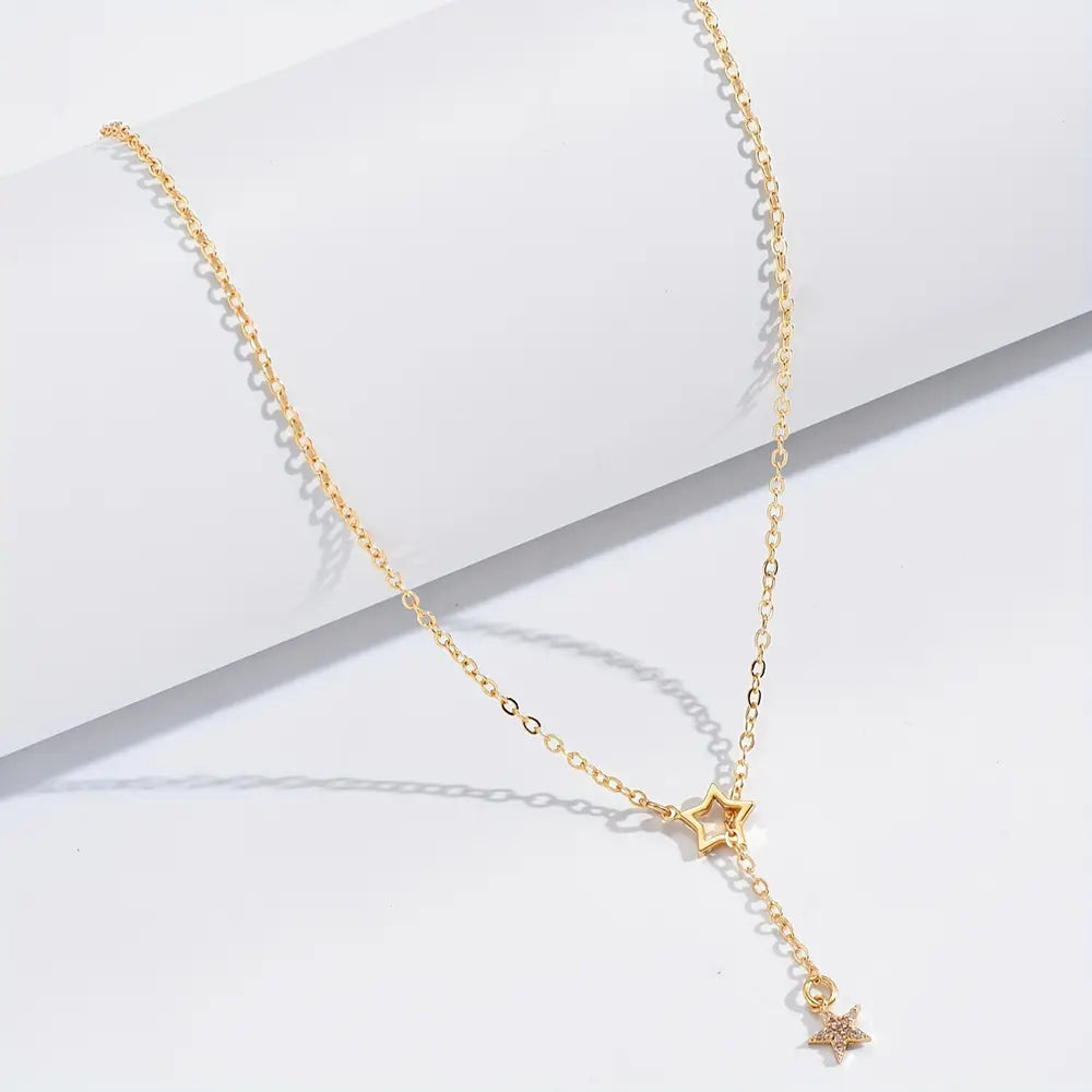 Exquisite Shiny Star Y-Shaped Clavicle Chain Necklace For Women