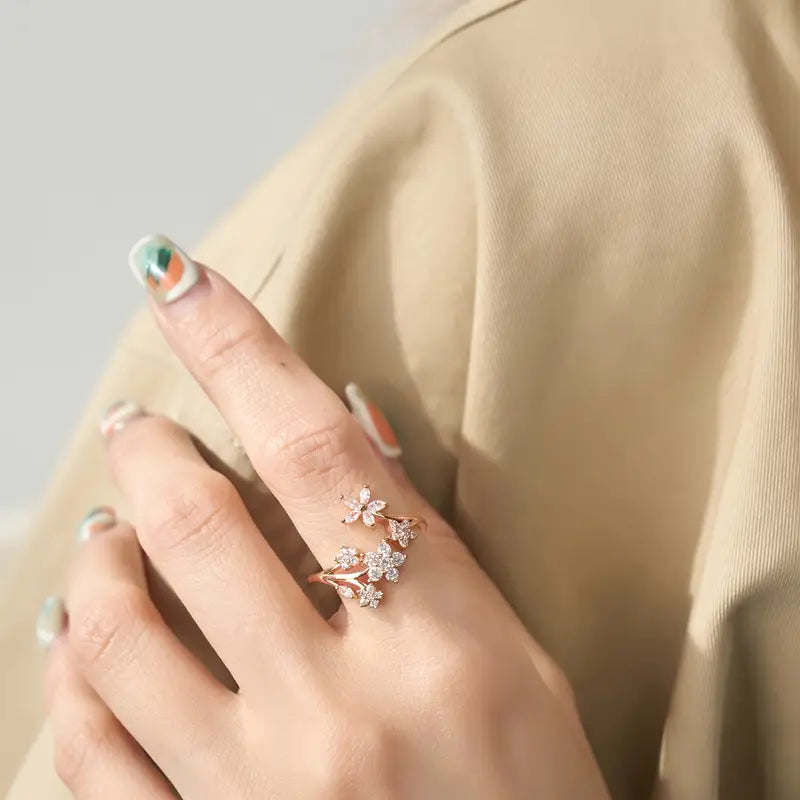 Adjustable Zirconia Ring - Women's Elegant Casual Jewelry