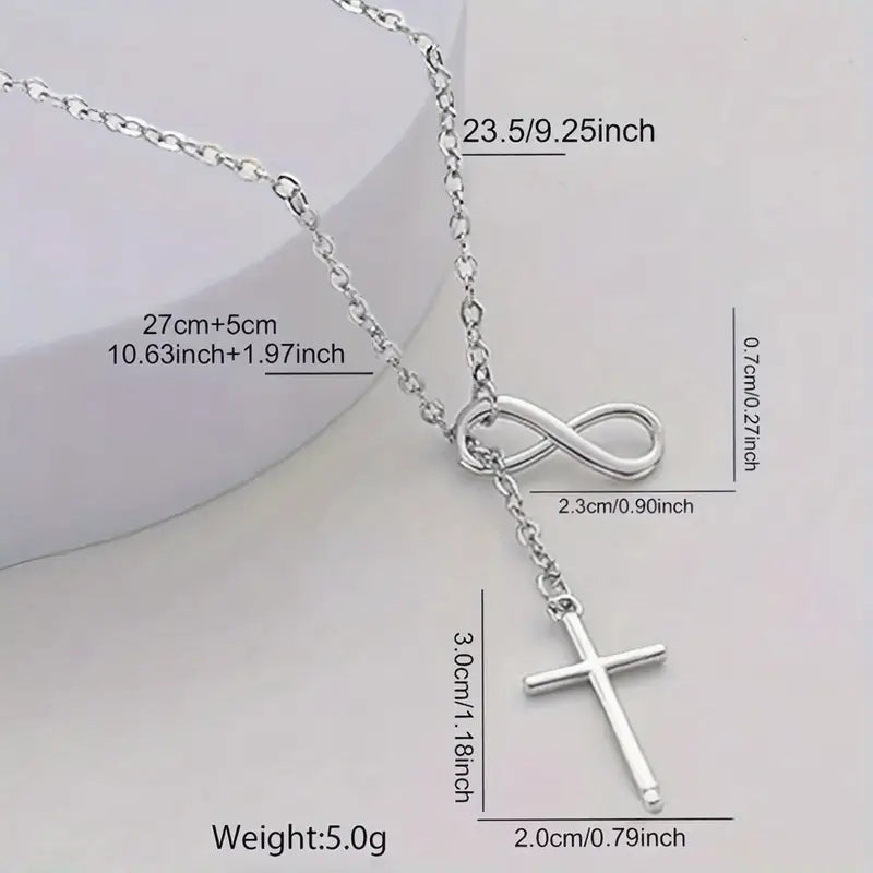 Stainless Steel Cross Pendant Necklace - Hypoallergenic