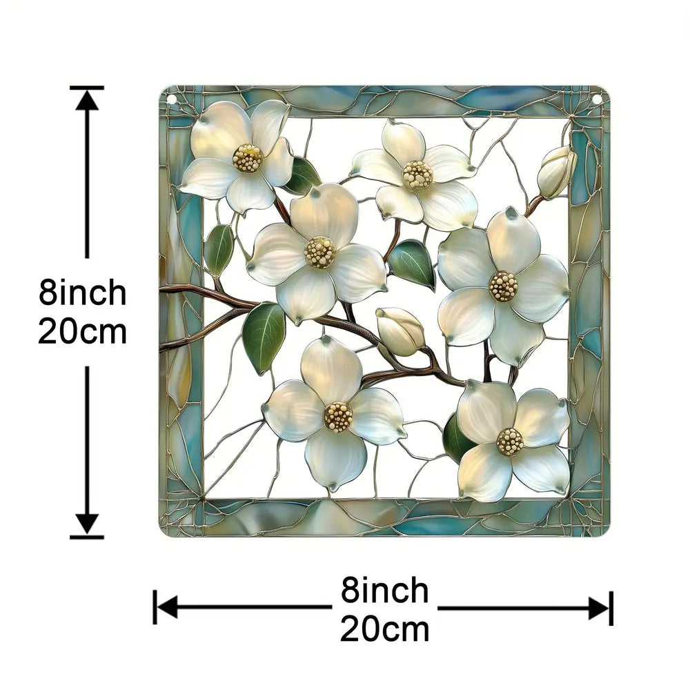 1pc Vibrant Dogwood Flower Suncatcher - 20.32cm x 20.32cm