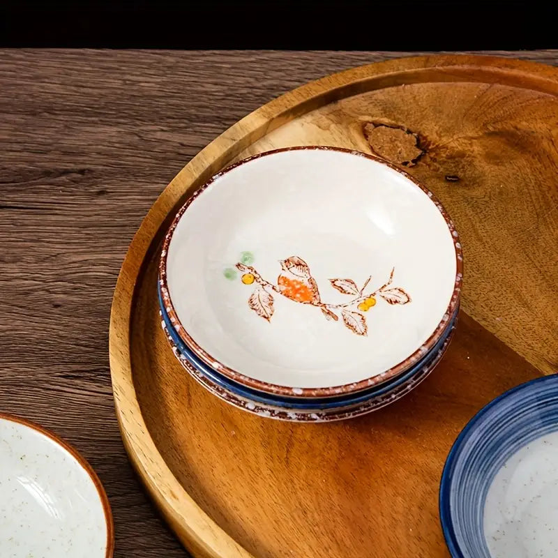 6PCS Japanese Vintage Plates – Ceramic Appetizer Dishes for Holiday Gifts