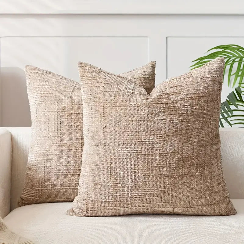 Reversible Chenille Throw Pillow Cover - Geometric, Washable, 20x20