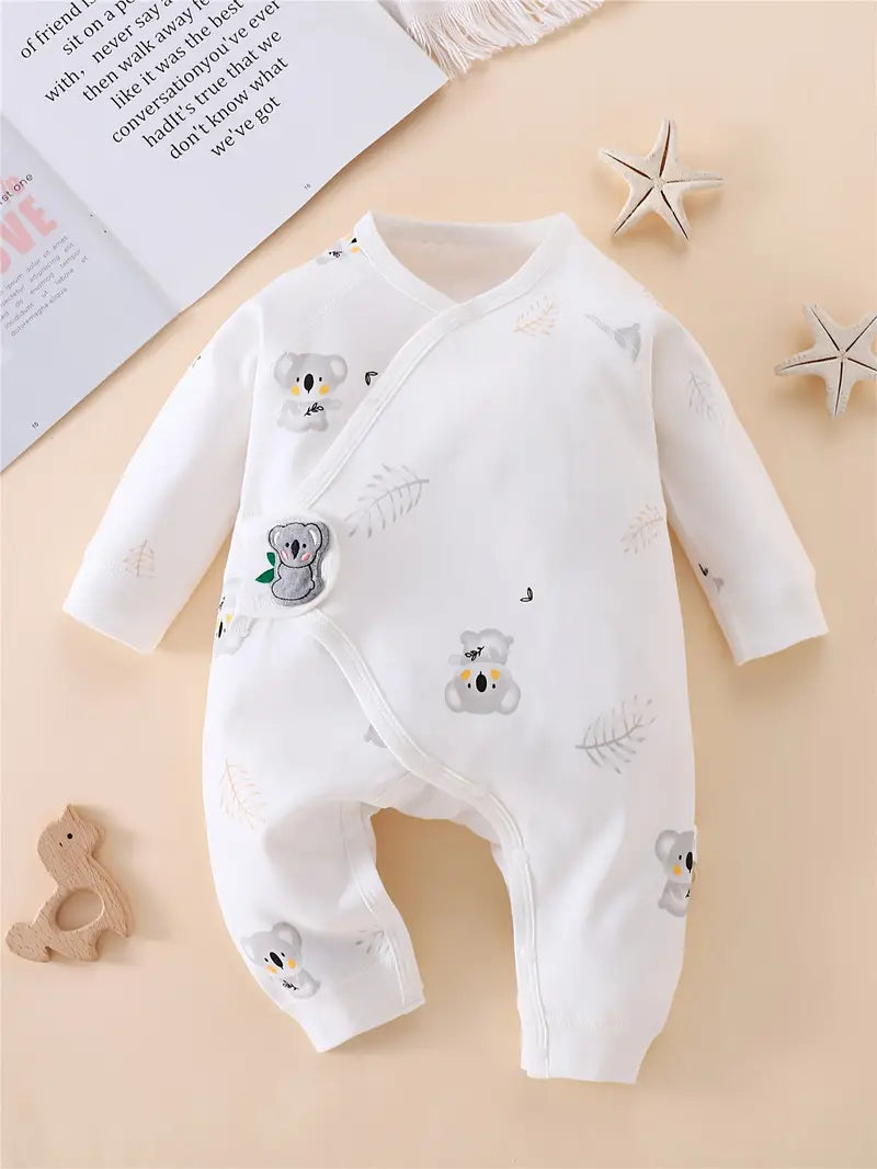 Barboteuse à imprimé koala pour nouveau-né | Body confortable en coton à manches longues pour bébés garçons