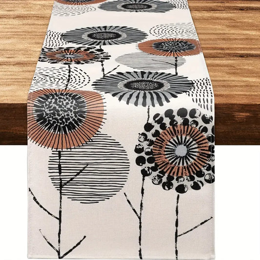 Dandelion Pattern Table Runner - Farmhouse Vintage Country Style