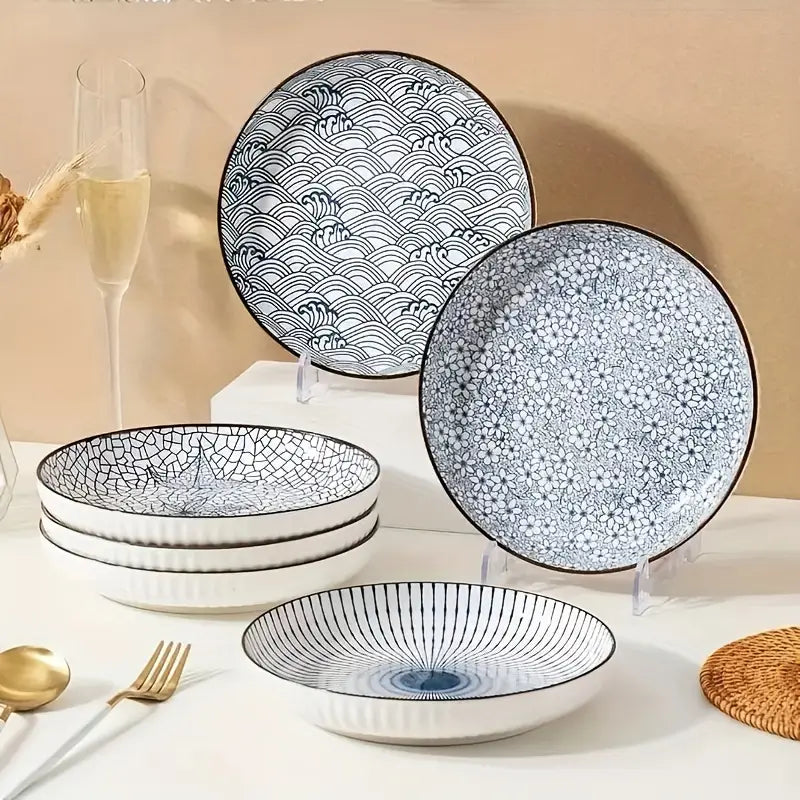 4pcs Printed Ceramic Plates