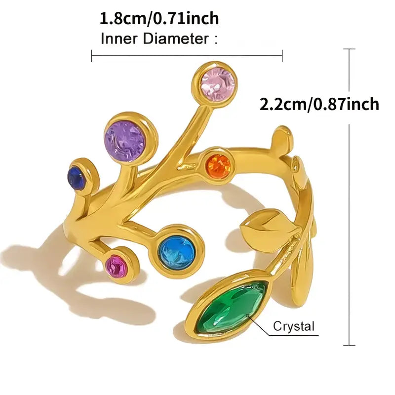 Vintage Rhinestone Ring - Adjustable Open Band Jewelry