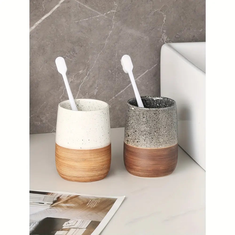 Chic Retro Ceramic Toothbrush Holder - Nordic Style