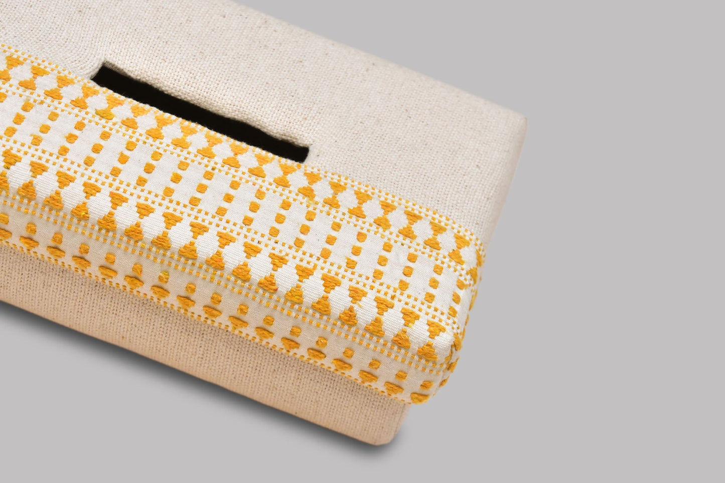 Handwoven Cotton Tissue Box - Geometric Pattern