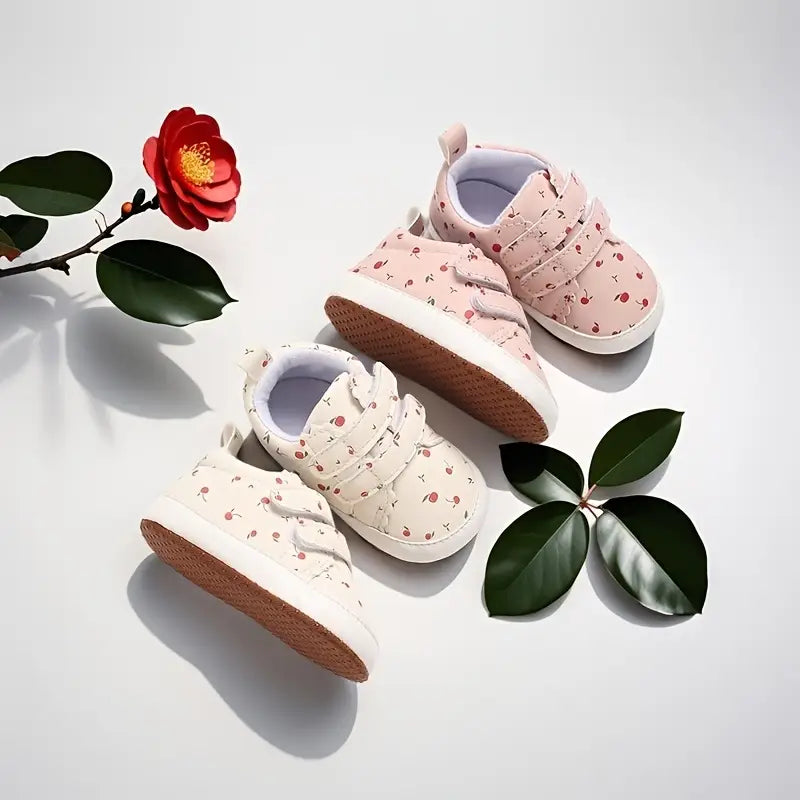 Baskets montantes pour bébé | Chaussures à motif fruité avec tige en PU, idéales pour les fêtes et le quotidien
