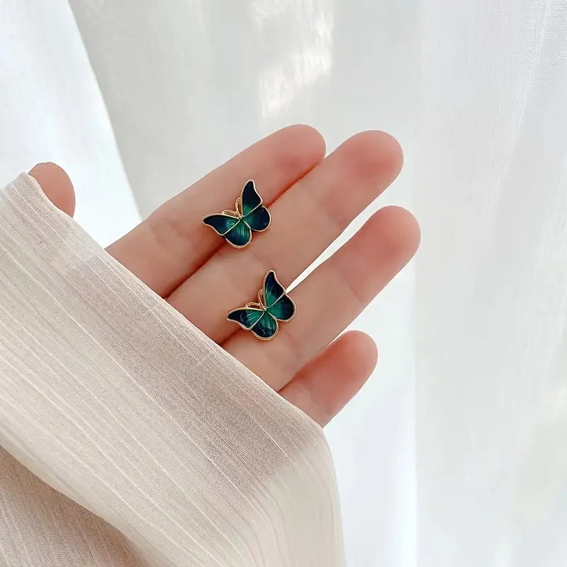 Butterfly Stud Earrings – Vintage Alloy Jewelry Summer Fashion for Women & Girls