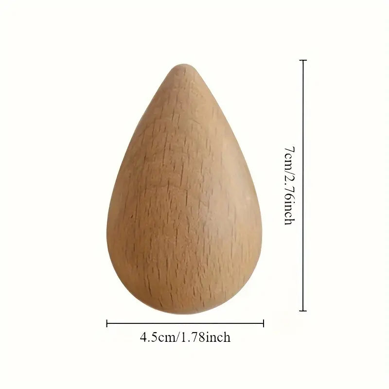 2pcs Wooden Teardrop Wall Hooks