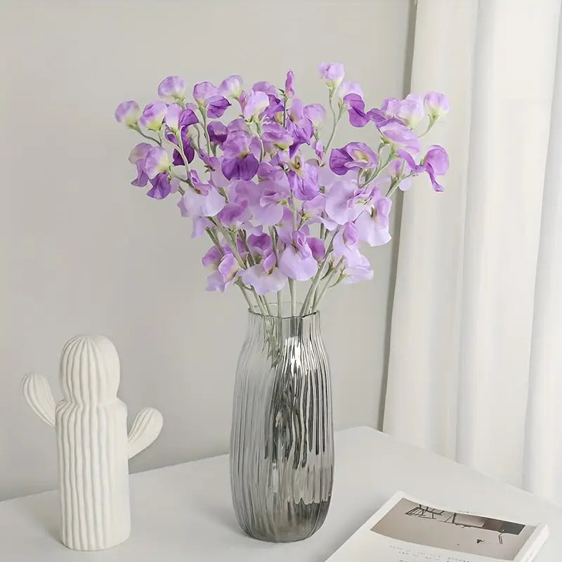 Lot de 5 pois de senteur artificiels – Bouquet de mariée au toucher réaliste et décoration de mariage