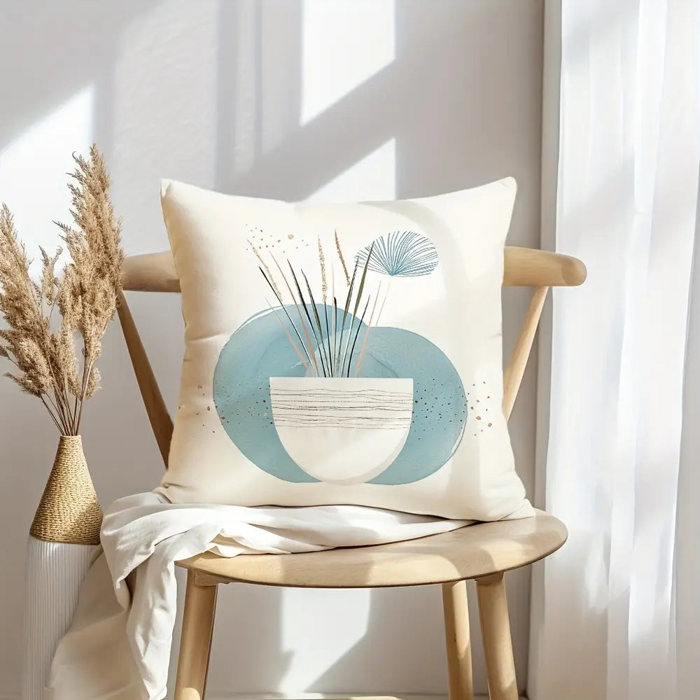 Ensemble de 4 housses de coussin géométriques en eucalyptus bohème chic 18 x 18 po