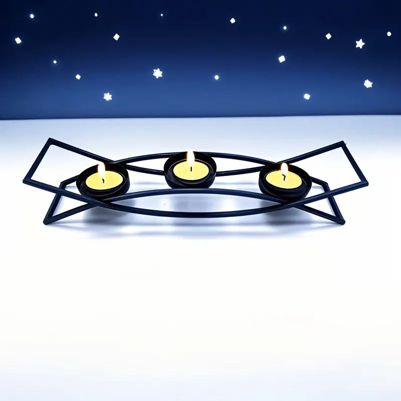 Modern Metal Candle Holder - 3 Head Rustproof Centerpiece