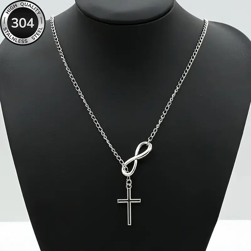 Stainless Steel Cross Pendant Necklace - Hypoallergenic