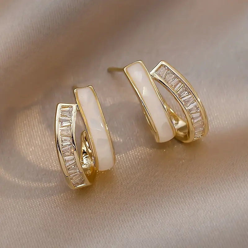 Oorbellen van 925 sterlingzilver – met zirkonia versierde Koreaanse sieraden voor vrouwen en meisjes
