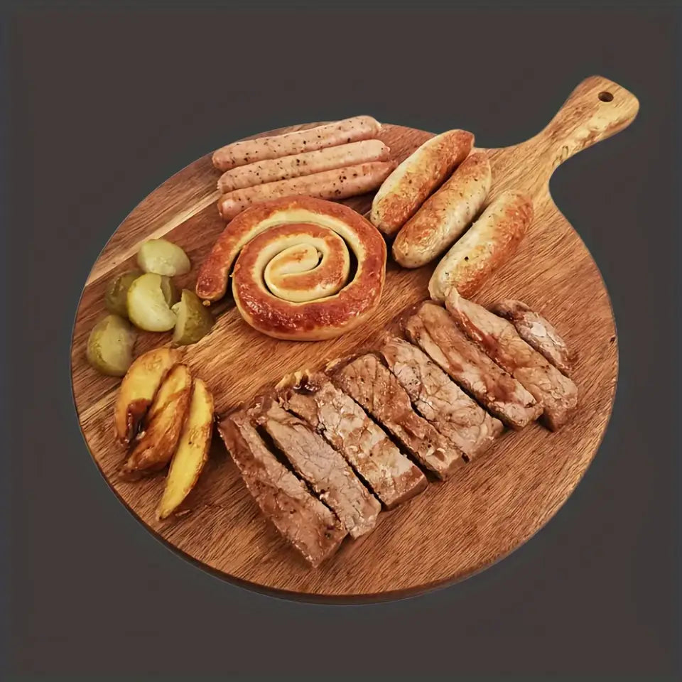 Acaciahouten pizza serveerplank - ronde houten plank voor pizza