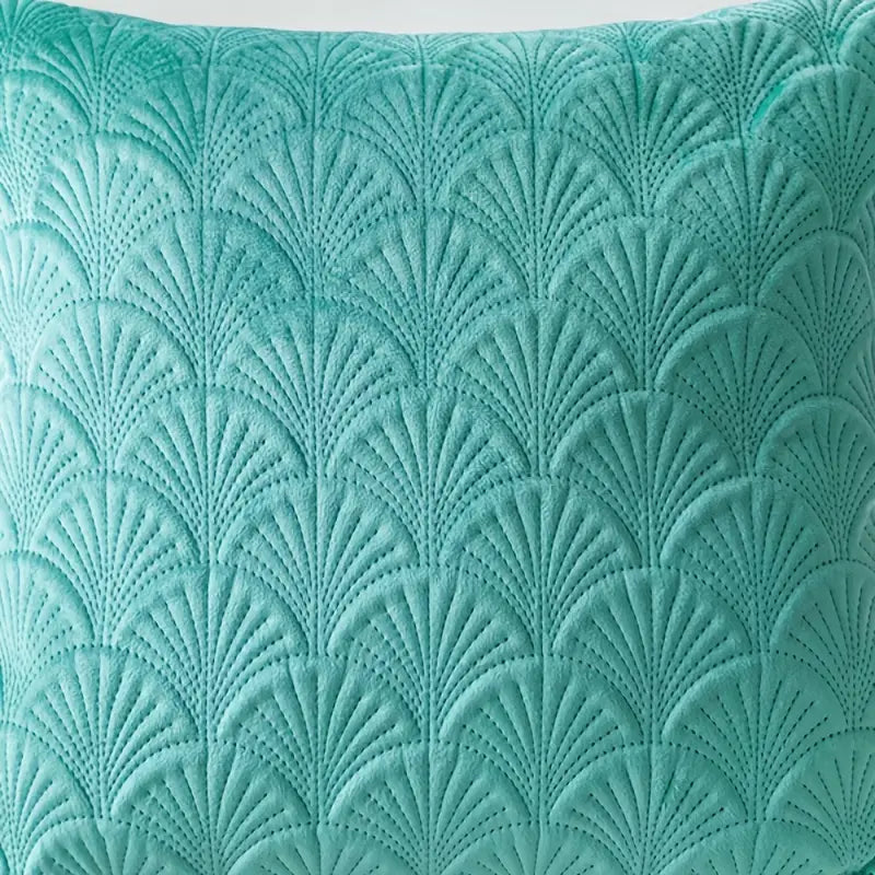 Housse de coussin en velours motif coquille Saint-Jacques – 45 x 45 cm, pour canapé et chambre