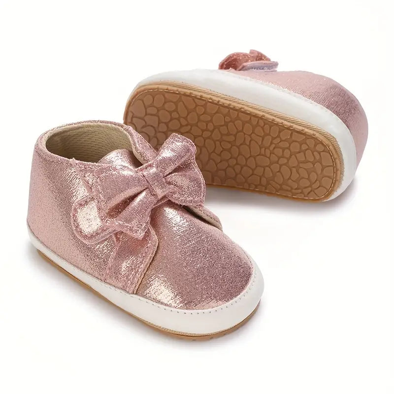 Chaussures chics à nœud pour bébé fille | Chaussures de marche souples et respirantes