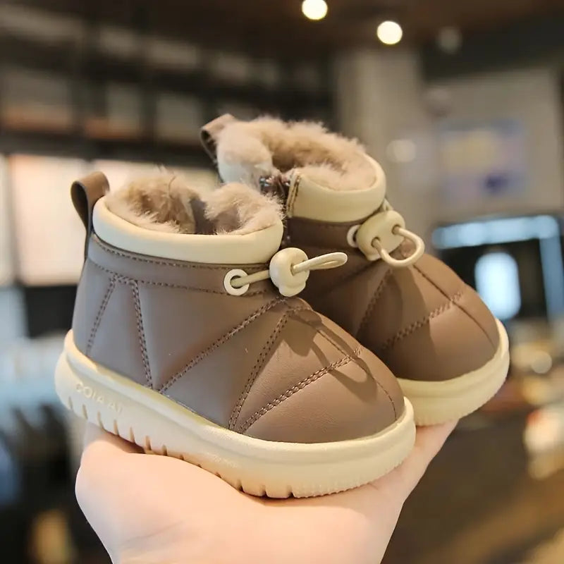 Vintage Toddler Snow Boots | Thermal Insulated Winter Boots with PVC Sole & Zipper