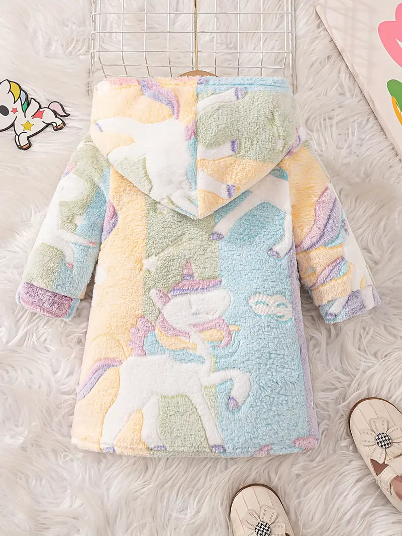 Manteau polaire à capuche pour petite fille | Veste chaude à manches longues pour l'automne et l'hiver
