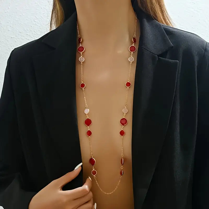 Minimalist Versatile Geometric Circular Design Long Necklace