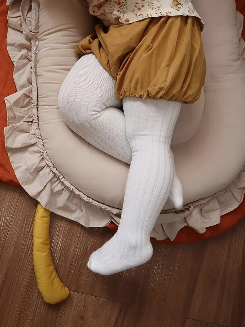 Effen geribbelde legging voor babymeisjes - veelzijdige panty's voor peuters en kleuters