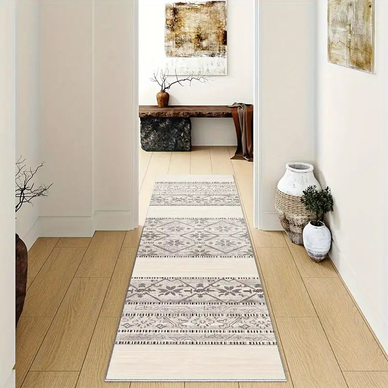 Moroccan Tribal Style Runner Rug Machine Washable