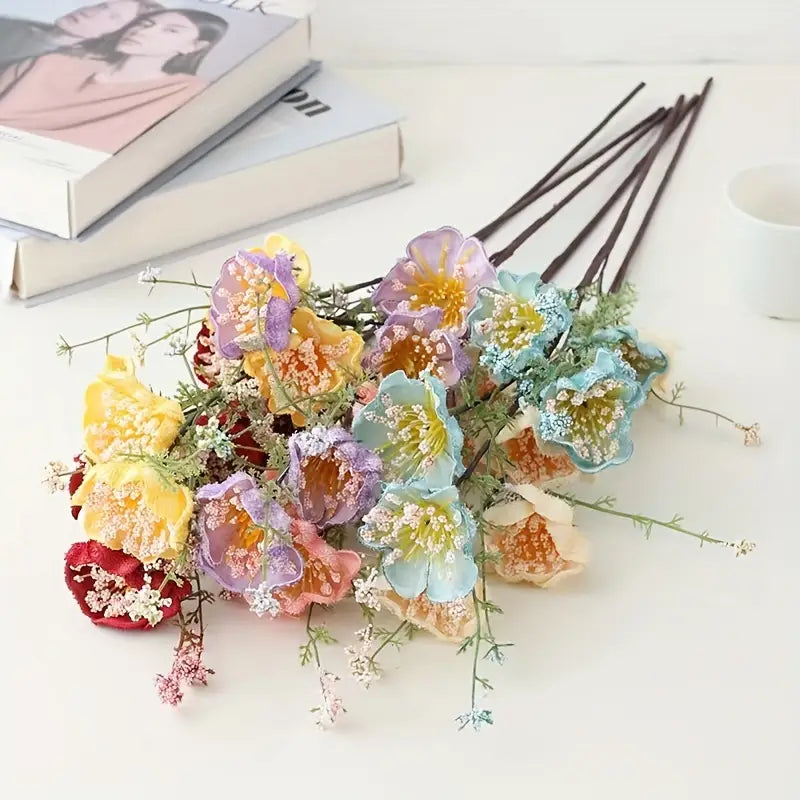 Artificial Azalea Flower Bouquet - Light Luxury Home Decor (6pcs)