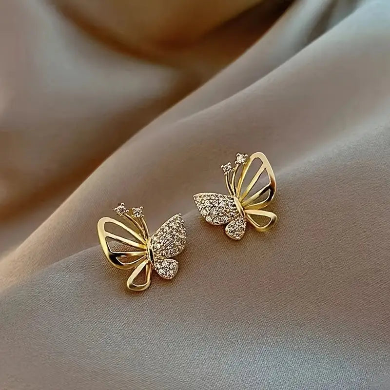 Gold Stud Earrings - Minimalist Lightweight Jewelry
