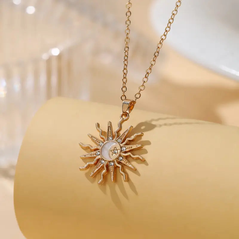 Rhinestone Pendant Necklace - Alloy Jewelry Gift
