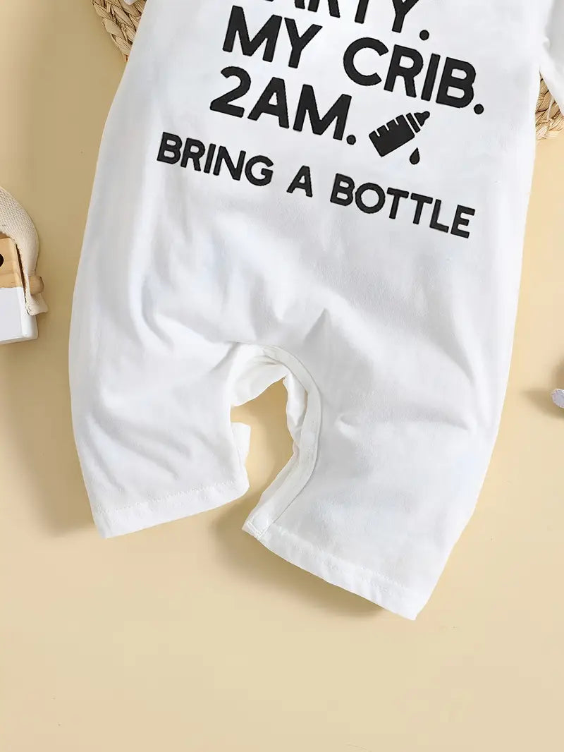 Body de fête pour bébé | Grenouillère confortable à manches courtes et imprimé « 2AM » pour bébé fille