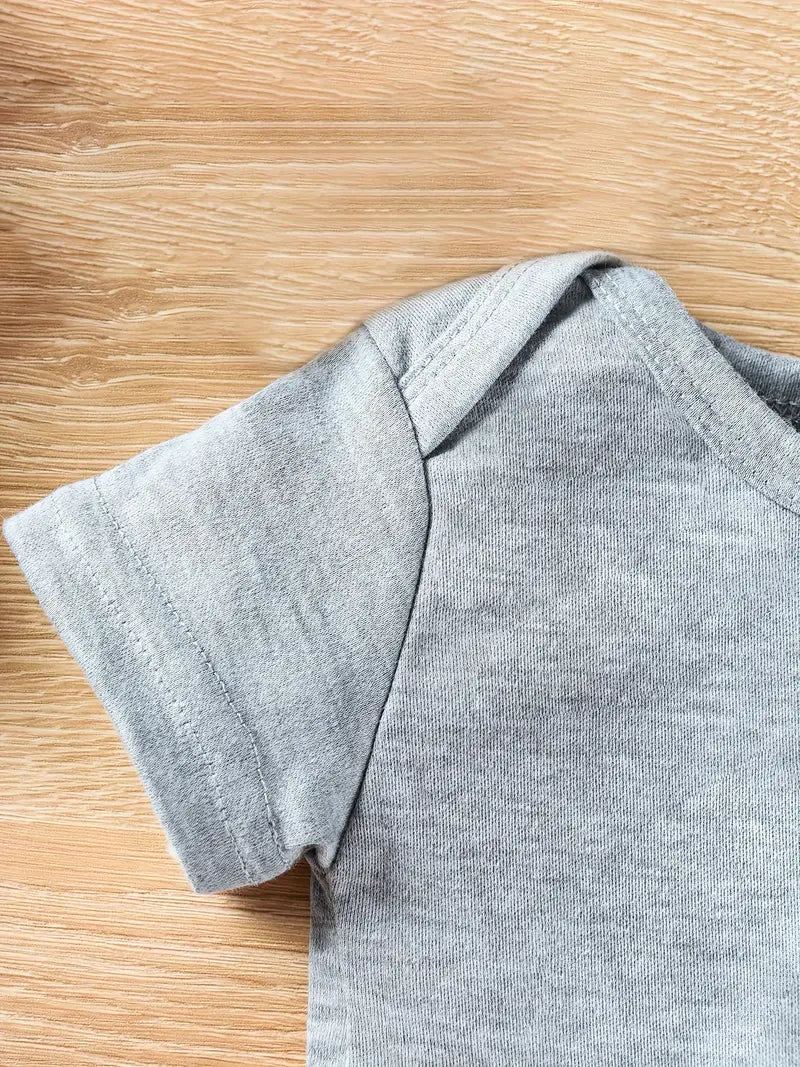 Barboteuse bébé à imprimé lettre « Grand-mère » | Tenue nouveau-né en jersey de coton rose tendre