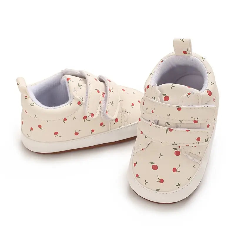 Baskets montantes pour bébé | Chaussures à motif fruité avec tige en PU, idéales pour les fêtes et le quotidien