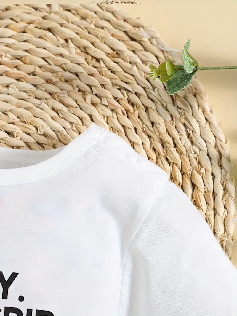 Body de fête pour bébé | Grenouillère confortable à manches courtes et imprimé « 2AM » pour bébé fille