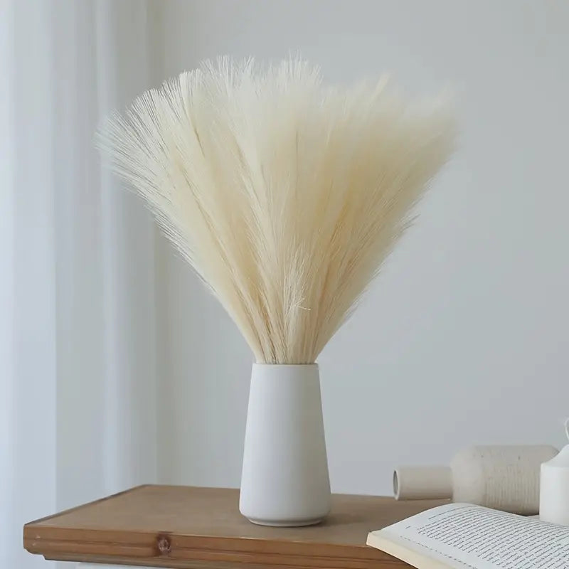 Bouquet de 10 brins d'herbe de pampa artificielle – 42 cm, style bohème, pour décoration de mariage et d'intérieur