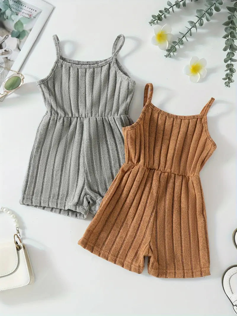 Ensemble short et body à volants pour bébé fille | Tenue printemps/été 2 pièces à rayures
