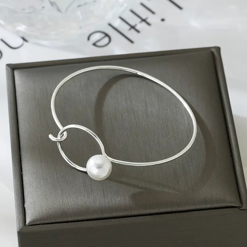 Bohemian Pearl Bracelet - Stainless Steel Bangle