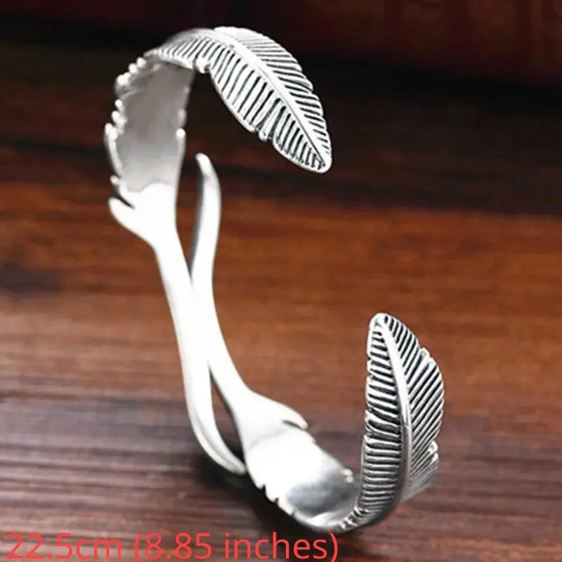 Adjustable Feather Cuff Bracelet - Bangle Jewelry