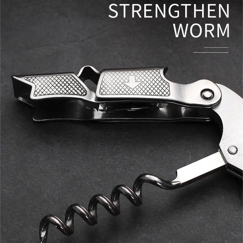 Premium Stainless Steel Corkscrew with Wooden Handle