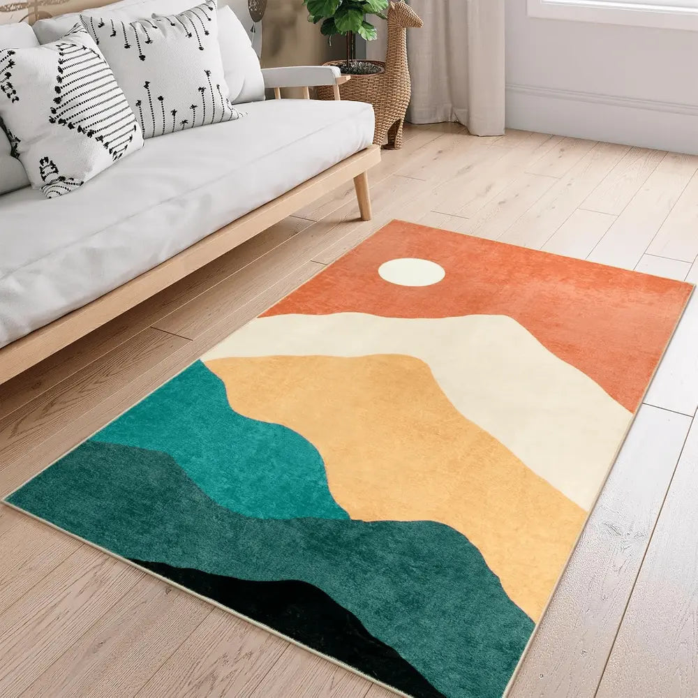 1 tapis moelleux à poils longs, antidérapant et lavable