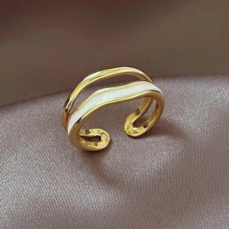 Copper Ring for Women, Simple Fashion Open Band Design, with August Birthstone Accent