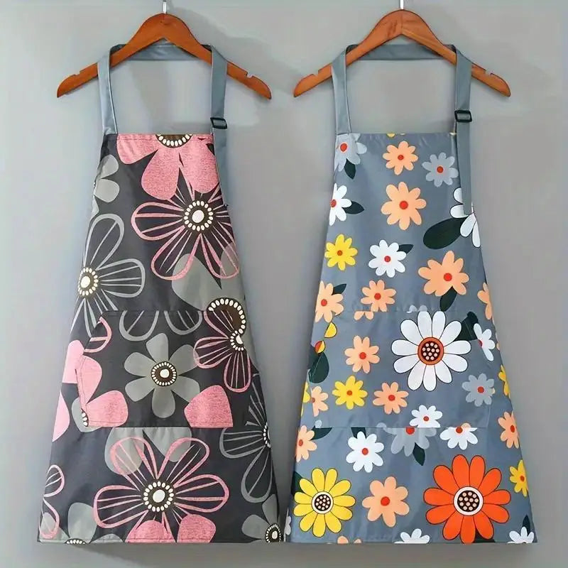 1 stuk polyester schort met bloemenmotief, olie- en waterdicht