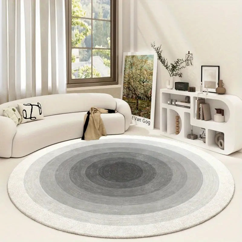 1 tapis moelleux en imitation cachemire de forme ronde et légère