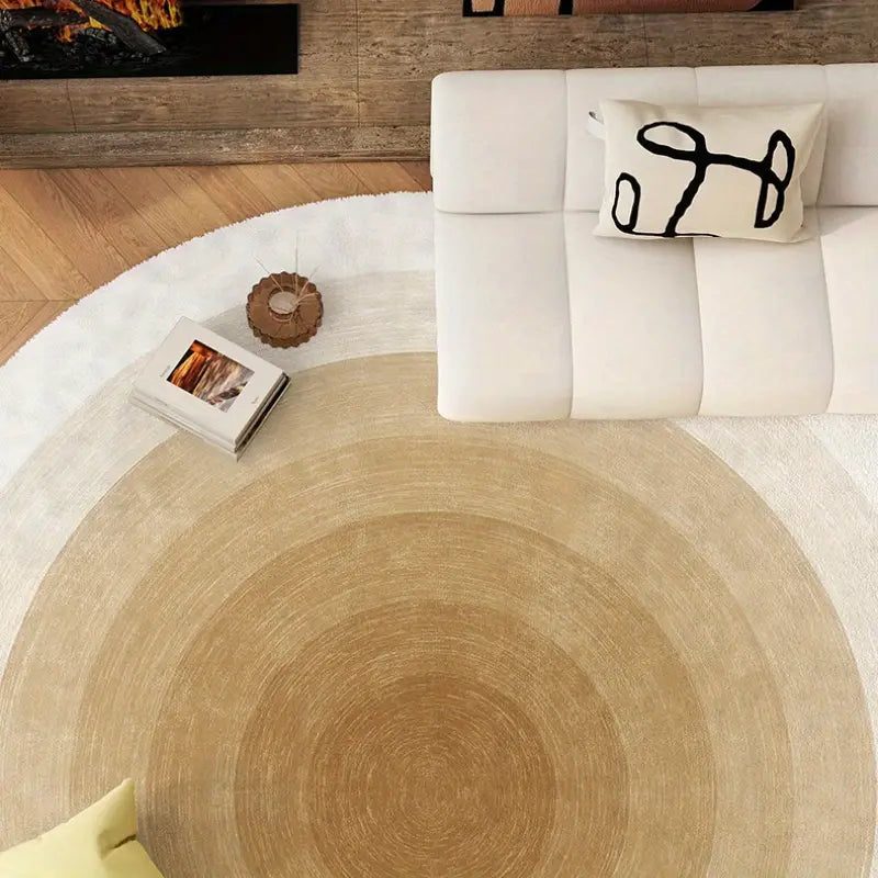 1 tapis moelleux en imitation cachemire de forme ronde et légère