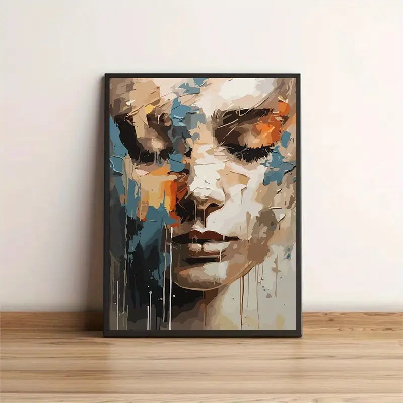 Ongeraamde canvas moderne kunst - Vrouwengezichtsportretprint voor slaapkamer en woonkamer