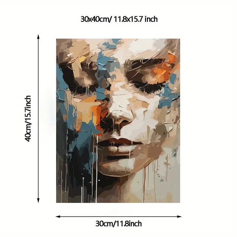 Ongeraamde canvas moderne kunst - Vrouwengezichtsportretprint voor slaapkamer en woonkamer