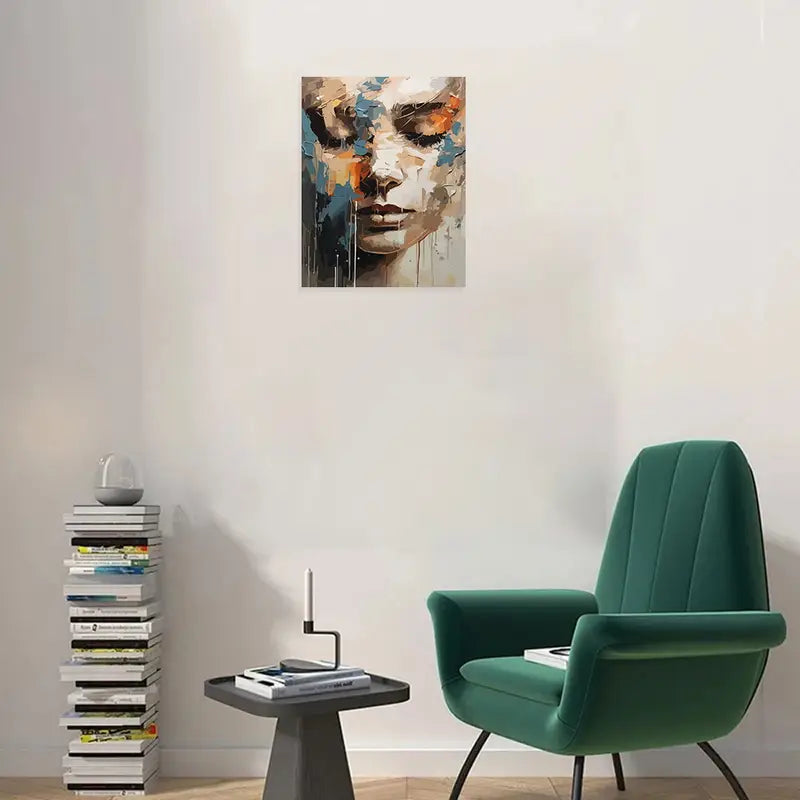 Ongeraamde canvas moderne kunst - Vrouwengezichtsportretprint voor slaapkamer en woonkamer
