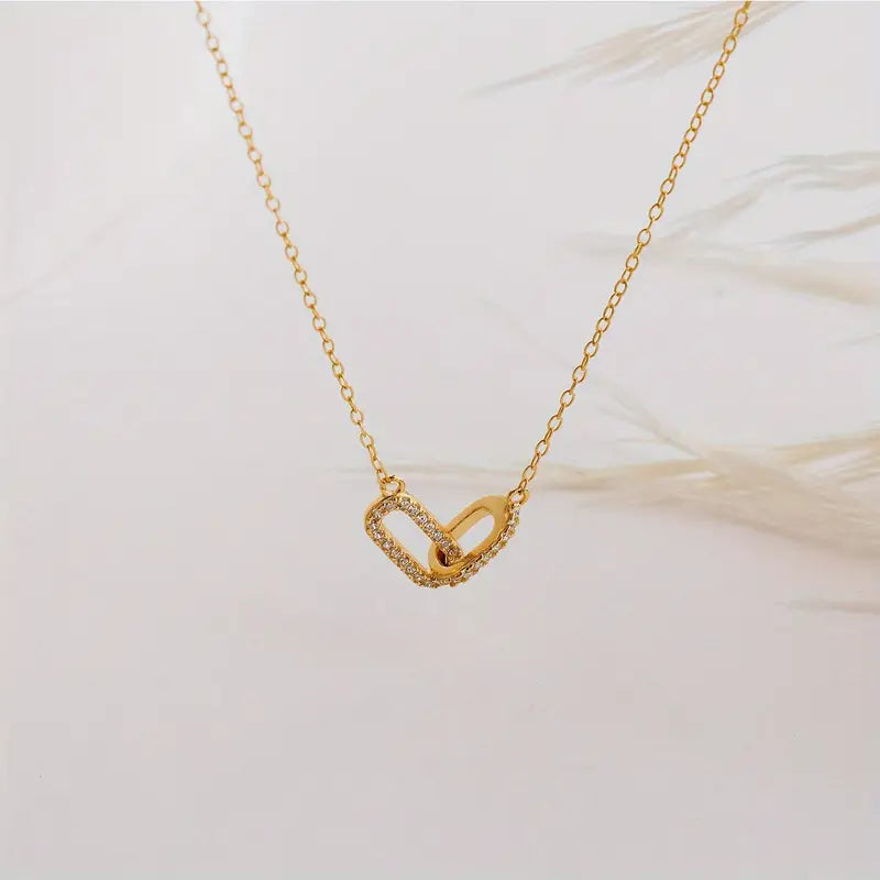 14k Gold Zirconia Brooch Pendant Necklace - Women's Jewelry